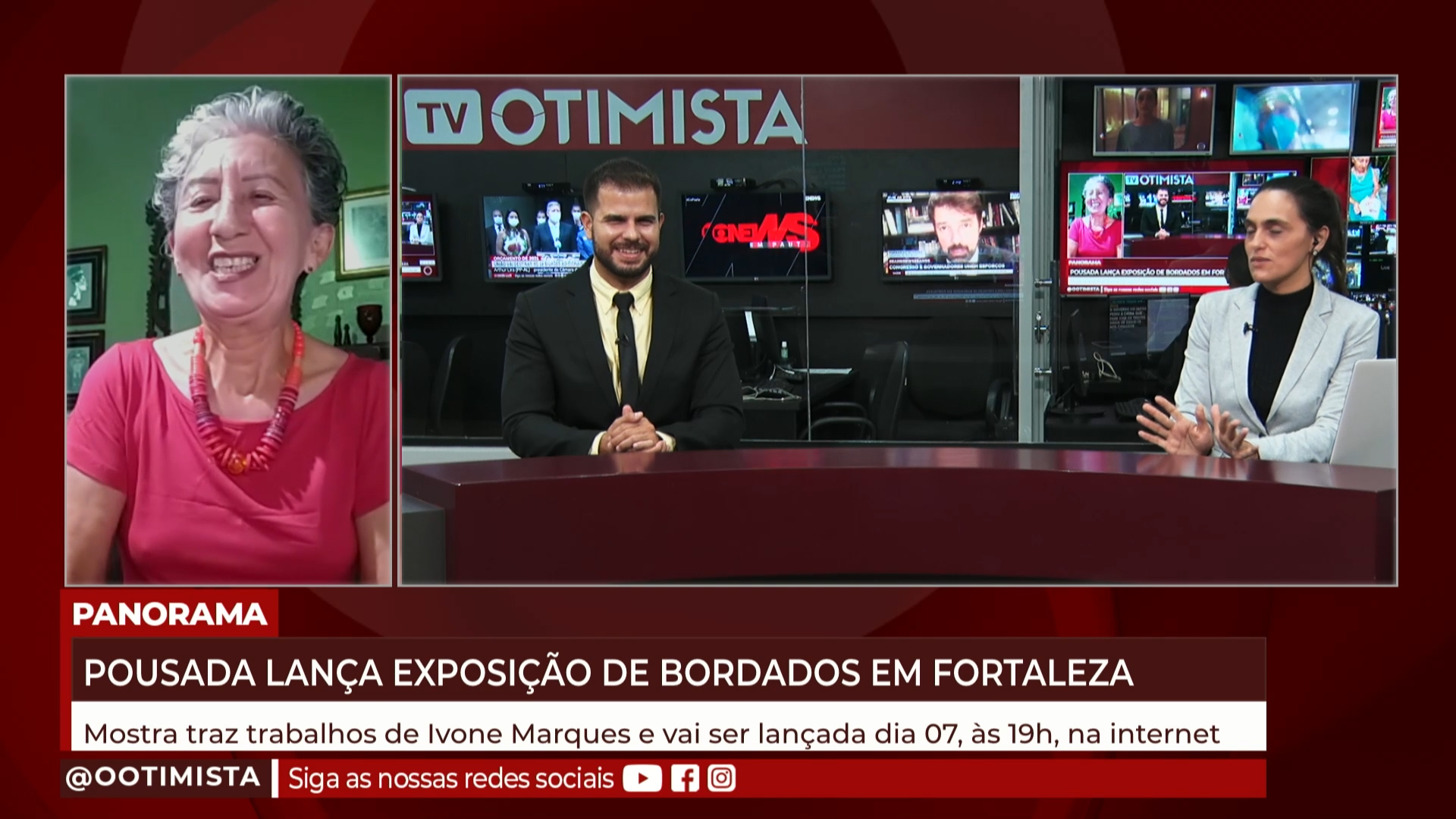 Ivone Marques, Bordadeira, explica a exposição de bordados em Fortaleza e será exibido na internet