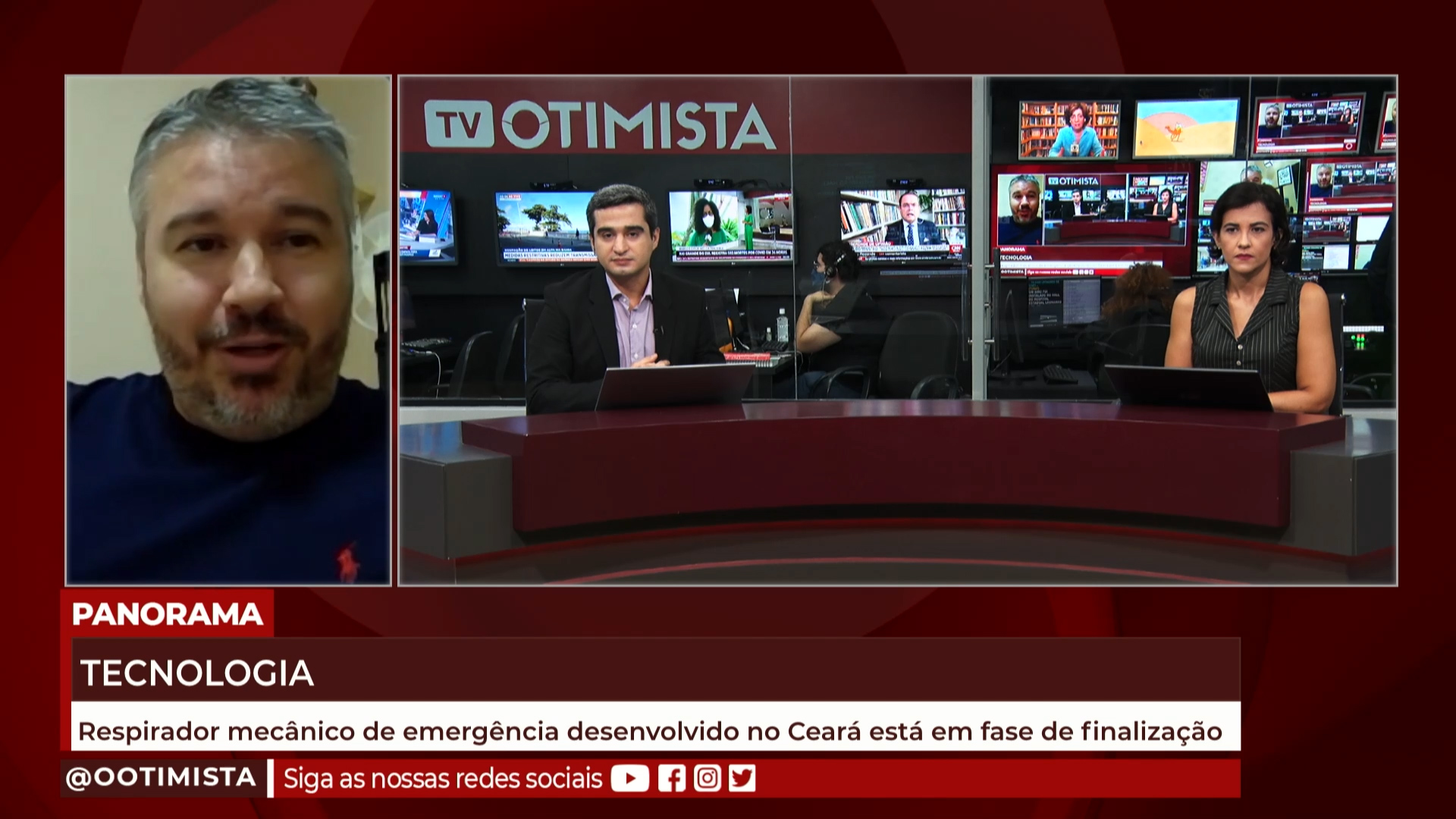 Thiago Barros, Coord. da CriarCE, explica que respiradores produzidos no Ceará está em fase final