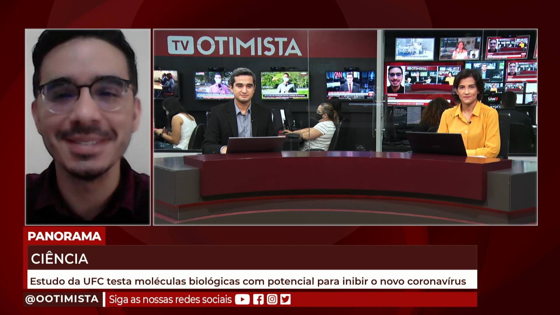 Tiago Sampaio, Dep. de análises clínicas e Toxicológicas UFC, explica estudo com moléculas Chalconas