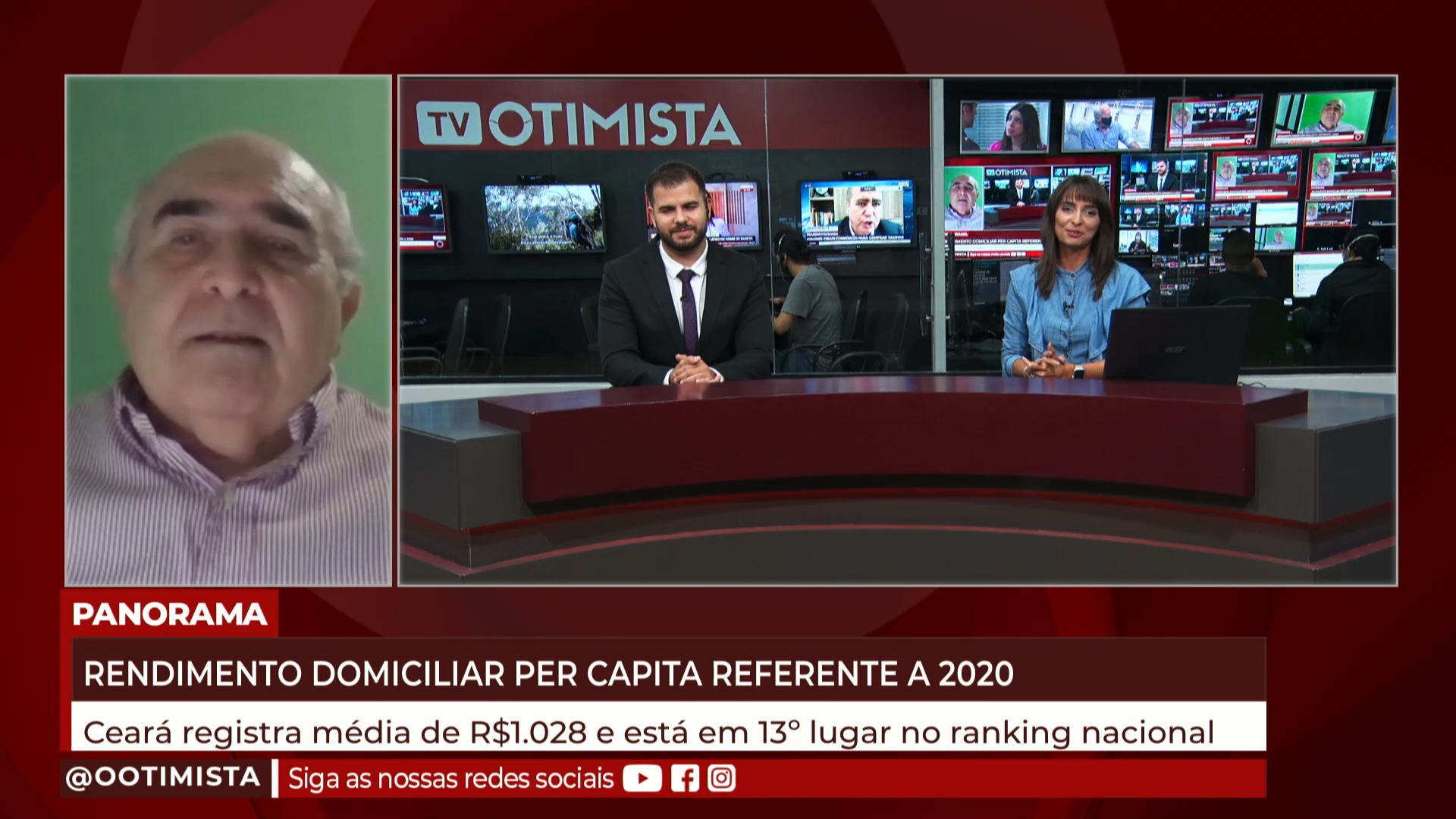 O economista, Wilton Daher, comenta sobre rendimento domiciliar per capita referente a 2020