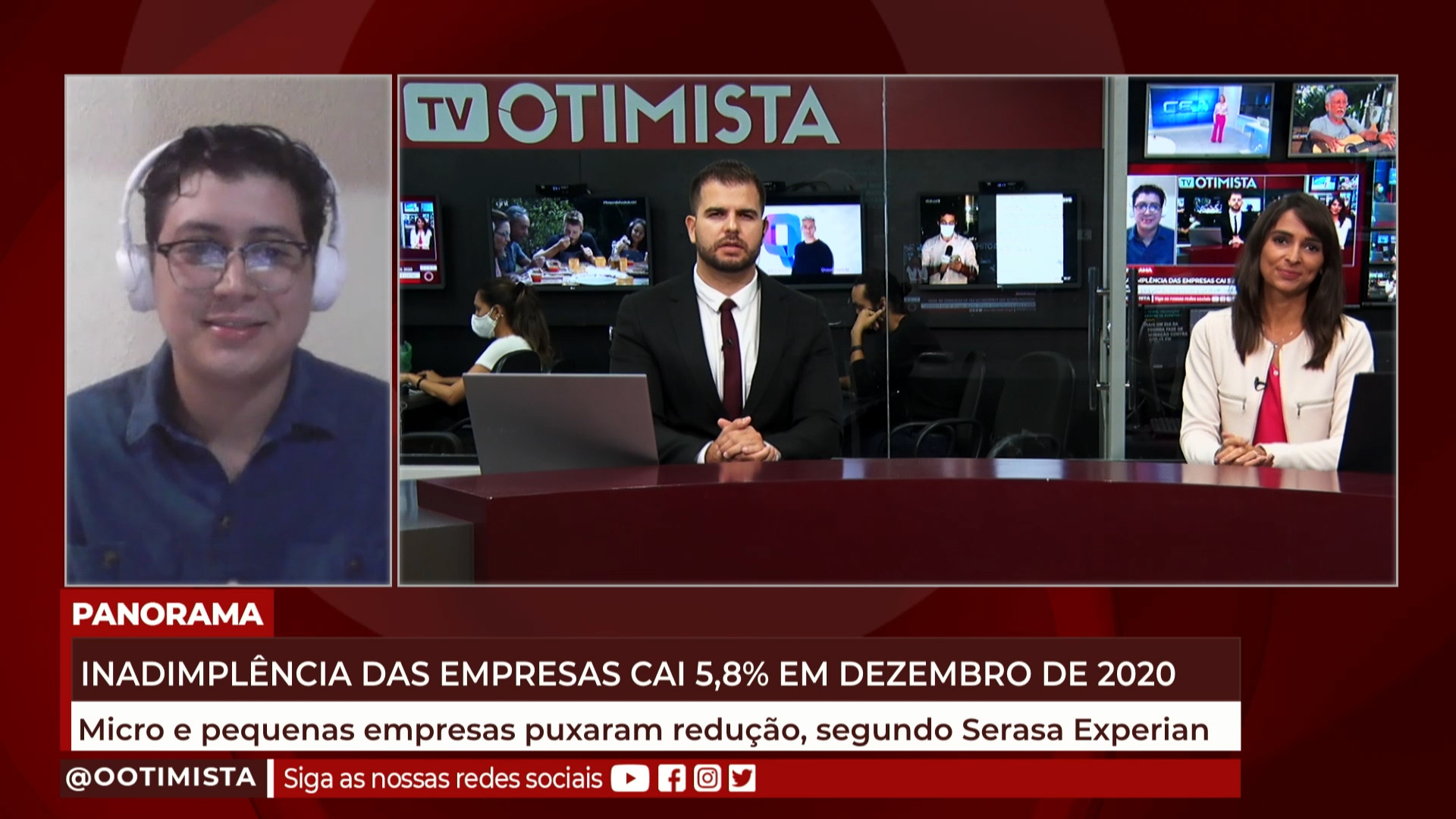 Patrick Leite, administrador de empresas, explica queda de inadiplência das empresas em Dezembro 2020