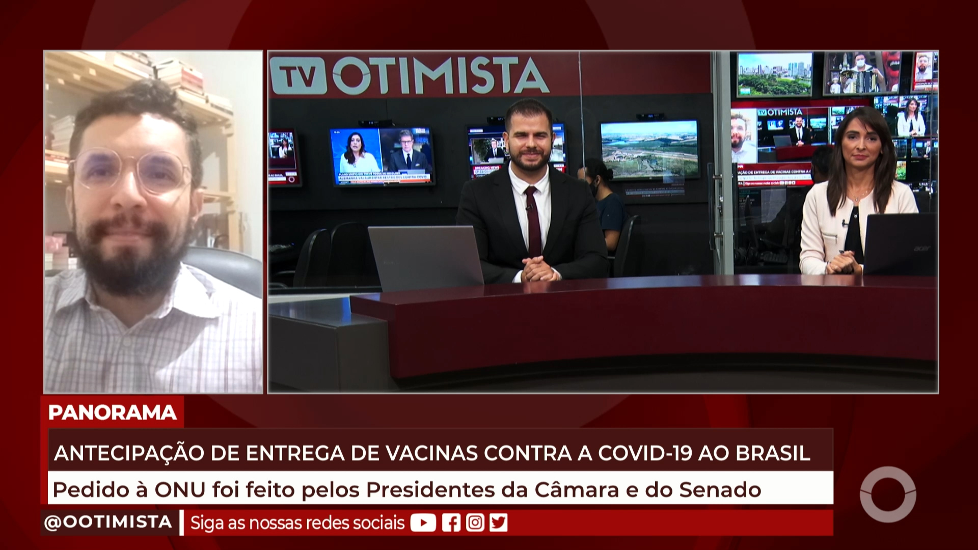 Presidentes da câmara e do Senado pedem á ONU antecipação da entrega de vacinas contra COVID19
