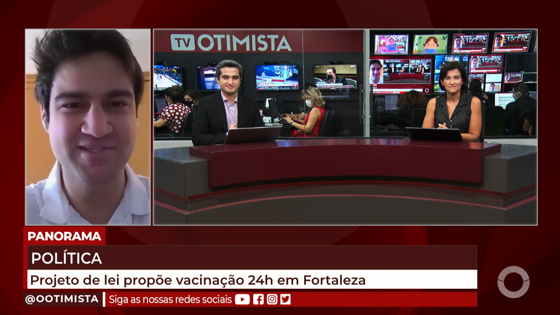 Vereador de Fortaleza, Pedro Matos, explica projeto de lei que propõe vacinação 24h em Fortaleza