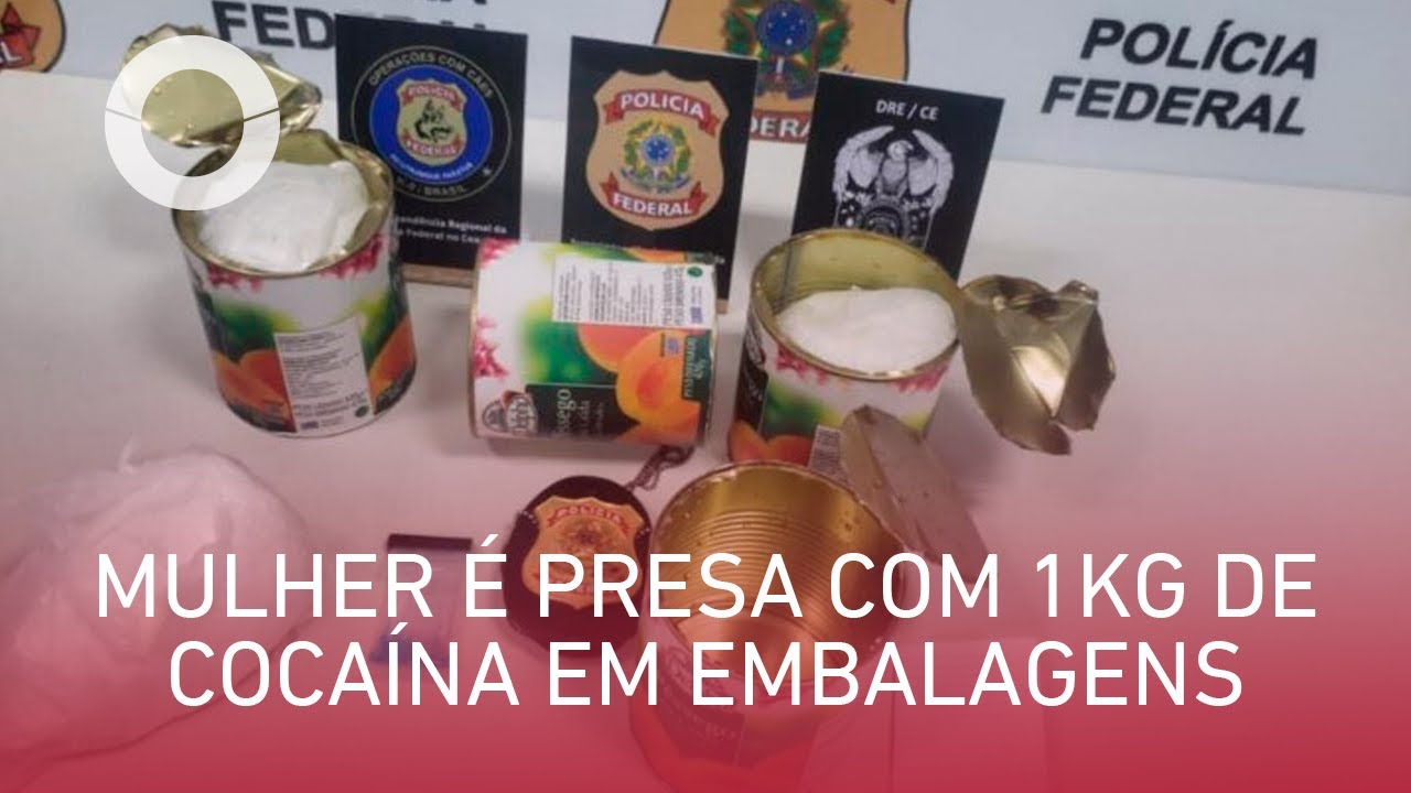Mulher é presa com 1kg de cocaína em embalagens de pêssego no Aeroporto de Fortaleza