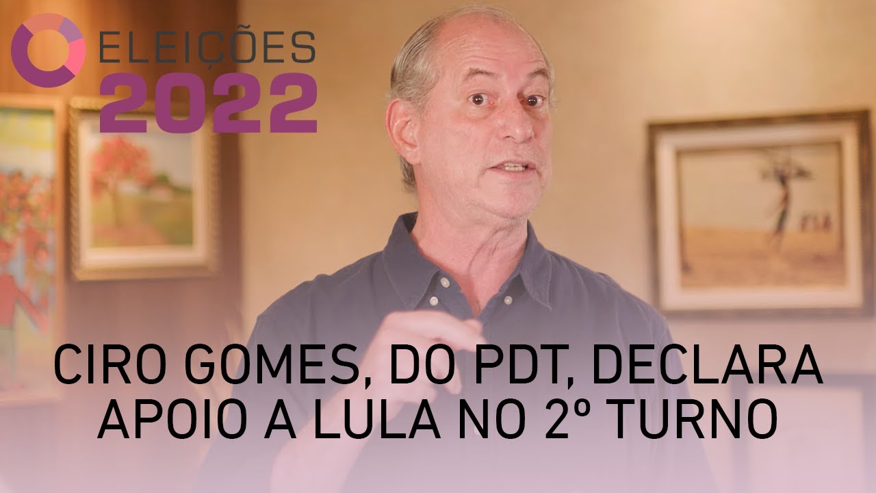 Eleições 2022: Ciro Gomes, do PDT, declara apoio a Lula no 2º turno